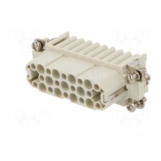 Connector: HDC | contact insert | female | S-D | PIN: 25 | size 16A | 10A