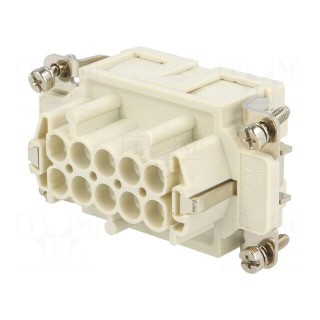 Connector: HDC | contact insert | female | S-EP | PIN: 10 | 10+PE | 16A