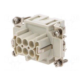 Connector: HDC | contact insert | female | S-EP | PIN: 6 | 6+PE | size 6B