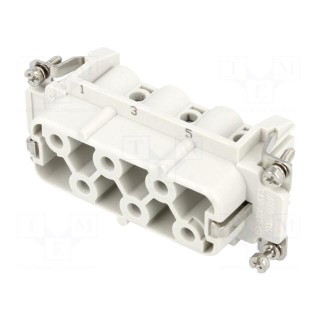Connector: HDC | contact insert | female | S-HSB | PIN: 6 | 6+PE | 35A