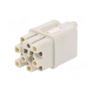 Connector: HDC | contact insert | female | S-Q12/0 | PIN: 13 | 12+PE