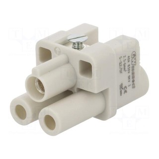 Connector: HDC | contact insert | female | S-Q2/0 | PIN: 3 | 2+PE | 40A