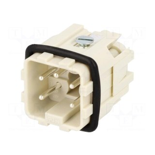 Connector: HDC | contact insert | male | S-A | PIN: 5 | 4+PE | size 3A