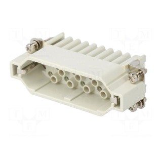 Connector: HDC | contact insert | male | S-D | PIN: 25 | size 16A | 10A