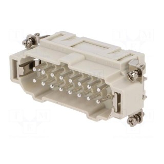 Connector: HDC | contact insert | male | S-EP | PIN: 16 | 16+PE | size 16B