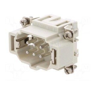 Connector: HDC | contact insert | male | S-EP | PIN: 6 | 6+PE | size 6B