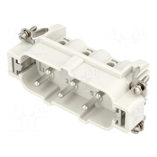 Connector: HDC | contact insert | male | S-HSB | PIN: 6 | 6+PE | size 16B