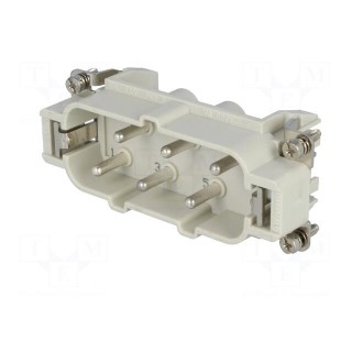 Connector: HDC | contact insert | male | S-HSB | PIN: 6 | 6+PE | size 16B