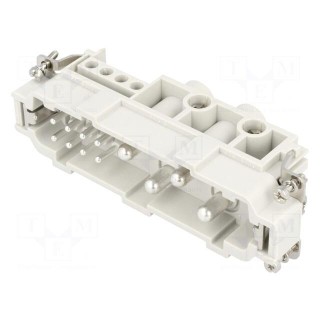 Connector: HDC | contact insert | male | S-K | 4+8+PE | size 24B | 500V