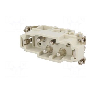 Connector: HDC | contact insert | male | S-K | PIN: 4 | 4+PE | size 16B