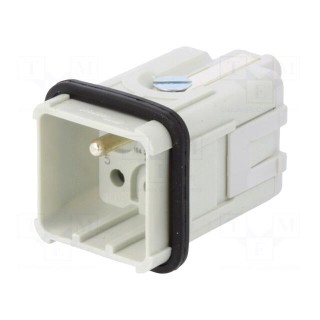 Connector: HDC | contact insert | male | S-QD5/0 | PIN: 6 | 5+PE | size 3A