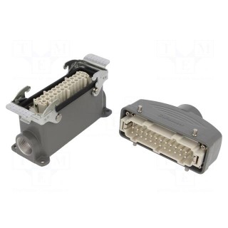 Connector: HDC | male + female | S-E | PIN: 24 | 24+PE | size 24B | metal