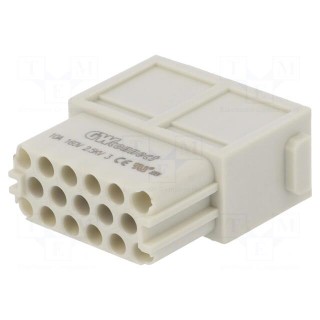 Connector: HDC | module | female | S-M10/17 | PIN: 17 | w/o contacts