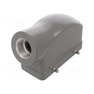 Enclosure: for HDC connectors | size 16B | for cable | angled | metal