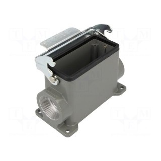 Enclosure: for HDC connectors | size 16B | with latch | high | angled