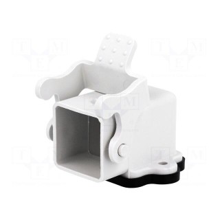 Enclosure: for HDC connectors | size 3A | with latch | angled