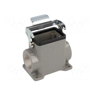 Enclosure: for HDC connectors | size 6B | with latch | high | angled