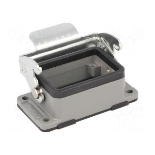 Enclosure: for HDC connectors | size 6B | with latch | straight