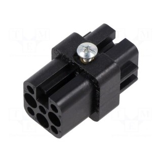 Connector: HDC | contact insert | female | CD | PIN: 7 | 7+PE | size 21.21