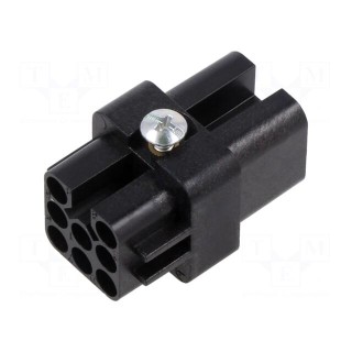 Connector: HDC | contact insert | female | CD | PIN: 7 | 7+PE | size 21.21