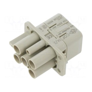 Connector: HDC | contact insert | female | CQ | PIN: 4 | 4+PE | size 32.13