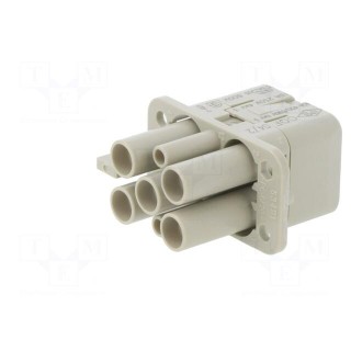 Connector: HDC | contact insert | female | CQ | PIN: 4 | 4+PE | size 32.13