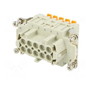 Connector: HDC | female | CSH | PIN: 10 | 10+PE | size 57.27 | 16A | 400V