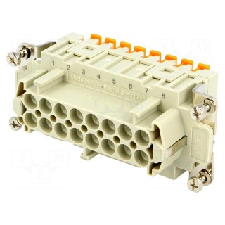 Connector: HDC | female | CSH | PIN: 16 | 16+PE | size 77.27 | 16A | 400V