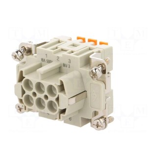 Connector: HDC | female | CSH | PIN: 6 | 6+PE | size 44.27 | 16A | 400V