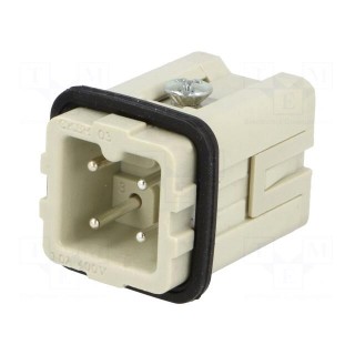 Connector: HDC | male | CKS | PIN: 4 | 3+PE | size 21.21 | 10A | 400V