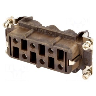 Connector: HDC | female | 180 °C | PIN: 6 | size 77.27 | hot condition