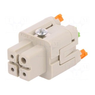 Connector: HDC | female | CKSH | PIN: 4 | 3+PE | size 21.21 | 10A | 400V