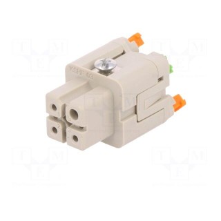 Connector: HDC | female | CKSH | PIN: 4 | 3+PE | size 21.21 | 10A | 400V