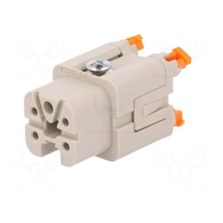 Connector: HDC | female | CKSH | PIN: 5 | 4+PE | size 21.21 | 10A | 400V