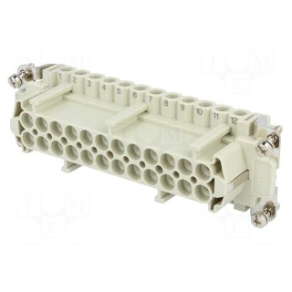 Connector: HDC | female | CNE | PIN: 24 | 24+PE | size 104.27 | 16A | 500V