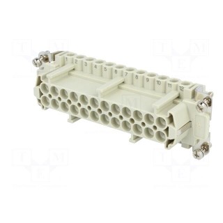 Connector: HDC | female | CNE | PIN: 24 | 24+PE | size 104.27 | 16A | 500V