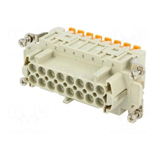 Connector: HDC | female | CSH | PIN: 16 | 16+PE | size 77.27 | 16A | 400V