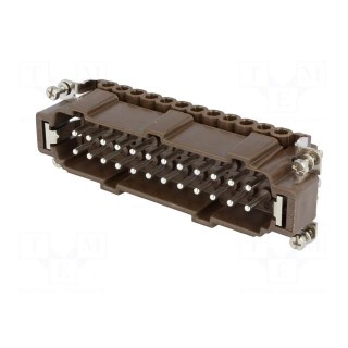 Connector: rectangular | male | 180 °C | 24+PE | size 104.27 | 16A | 500V