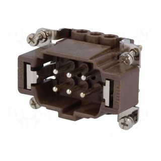 Connector: rectangular | male | 180 °C | 6+PE | size 44.27 | 16A | 500V