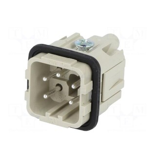 Connector: HDC | contact insert | male | CK | PIN: 5 | 4+PE | size 21.21