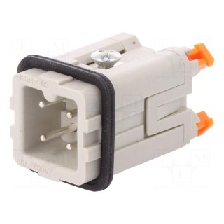 Connector: HDC | male | CKSH | PIN: 4 | 3+PE | size 21.21 | 10A | 400V