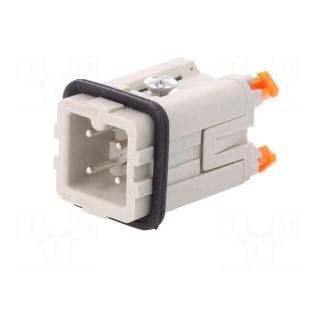 Connector: HDC | male | CKSH | PIN: 4 | 3+PE | size 21.21 | 10A | 400V