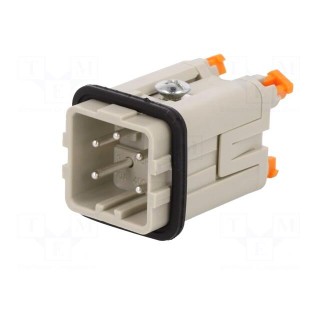 Connector: HDC | male | CKSH | PIN: 5 | 4+PE | size 21.21 | 10A | 400V