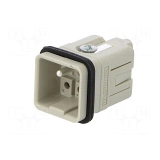 Connector: HDC | contact insert | male | CQ | PIN: 6(5+1) | 5+PE | 16A