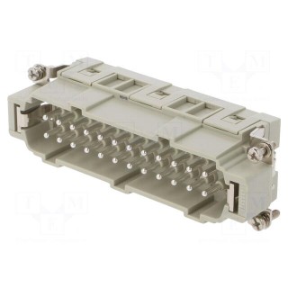 Connector: HDC | contact insert | male | CSE | PIN: 24 | 24+PE | 16A | 600V