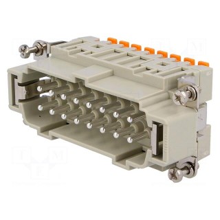 Connector: HDC | contact insert | male | CSH | PIN: 16 | 16+PE | 16A | 600V