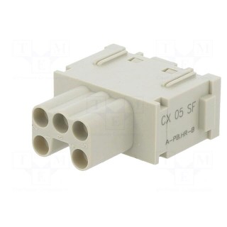 Connector: HDC | module | female | MIXO | PIN: 5 | with contacts | 16A