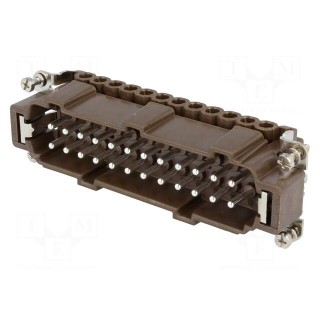Connector: rectangular | male | 180 °C | 24+PE | size 104.27 | 16A | 500V