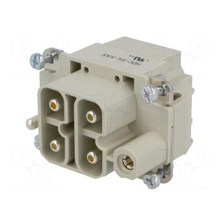 Connector: rectangular | male | EPIC POWER H-S | PIN: 4 | 4+PE | 65A | 1kV