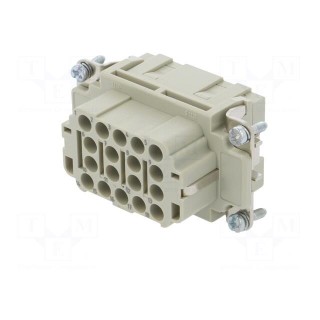 Connector: rectangular | female | EPIC H-EE | PIN: 18 | 18+PE | 16A | 500V